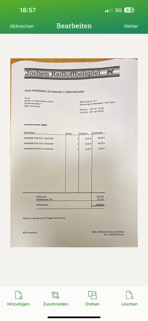 Belegbild als Beispiel